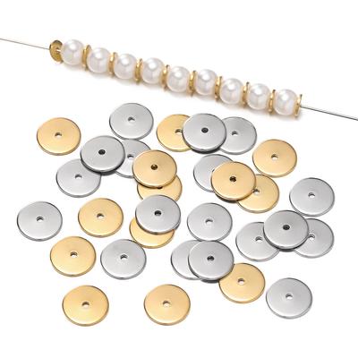 50 adet Altın Rengi Yassı Yuvarlak Ara Boncuk 4-10mm Paslanmaz Çelik Ayraç Boncuklar Bileklik Kolye Takı Yapımı Aksesuarları