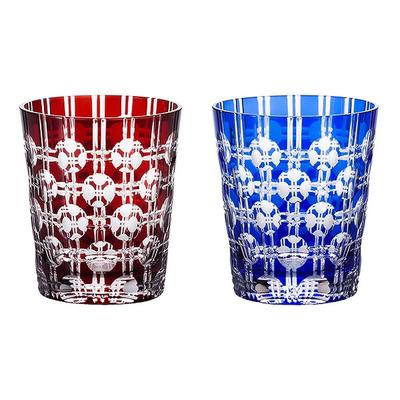 NARUMI Glassworks Eternity Rock Glass Pair Blue Red 250cc & GW6057-2270