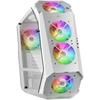 Mars Gaming MC51 Blanc - Boîtier De Jeu PC ATX - Double Verre Trempé - 5 Ventilateurs RGB 12cm