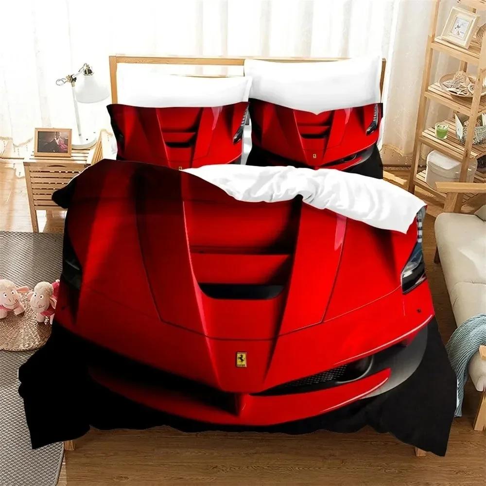 

3D Print Cars Vehicles Bedding Set 3D Printed Suitable For Bedroom Duvet Cover Set With Pillowcases Kids Home Textile EU Single(135*200cm)3pcs