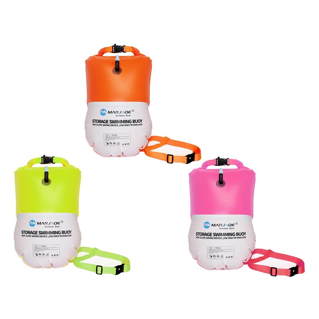 Inflatable Swim Buoy Safety Float Tow with Dry Bag for Open Water Swimmers