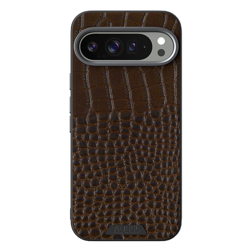 ABEEL Etui magnetyczne do Google Pixel 9 Pro XL z fakturą krokodyla i wytłoczeniem na tylnej obudowie