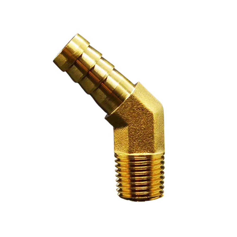 1/8" 1/4" BSPT Macho x 8 10 12mm Manguera Barb Codo de 45 Grados Latón Adaptador de Montaje de Tubería Acoplador Conector Cola de Manguera Agua Gas Aceite