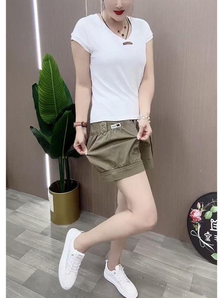 2026 Women's High Waist Slimming Cargo Shorts - Summer Style, Versatile, Elastic, Casual Hot Pants