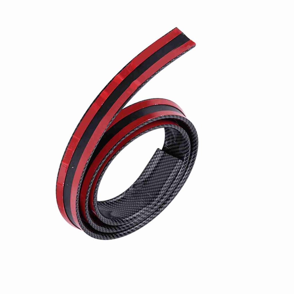 1,5 m 4,9 ft Carbon Fiber Weichgummi Auto Hinten Dach Stamm Spoiler Flügel Lip Aufkleber Schwarz