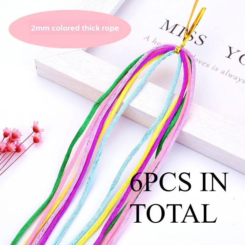 Rainbow Braiding Hair Ropes: Colorful Dreadlock Strings & Gold Ribbons, Hair Accessories for Women & Kids Styling.