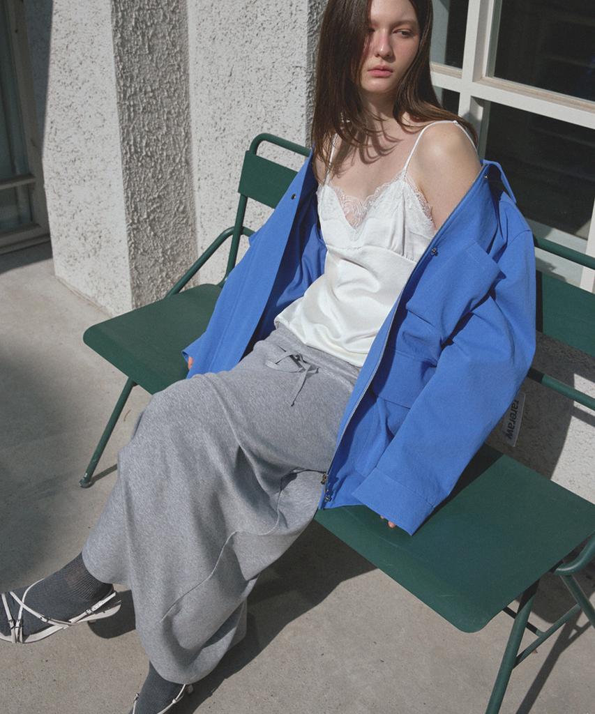 Sigreat Folding Waist Jersey Long Skirt_Grey