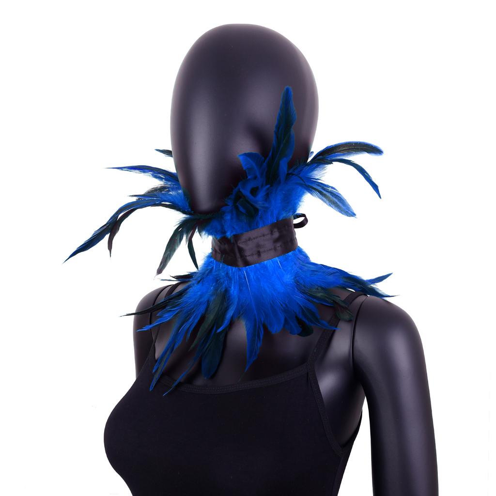 Gothic Style, Feather Scarf, Halloween Decoration, Makeup Ball, Runway Show Accessories, Scarf Clothing Accessories