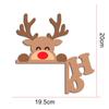 Wood Santa Christmas Door Corner Decor Snowman Reindeer Frame Sign Wooden Pendant Party House Decor Christmas Door Frame Decor