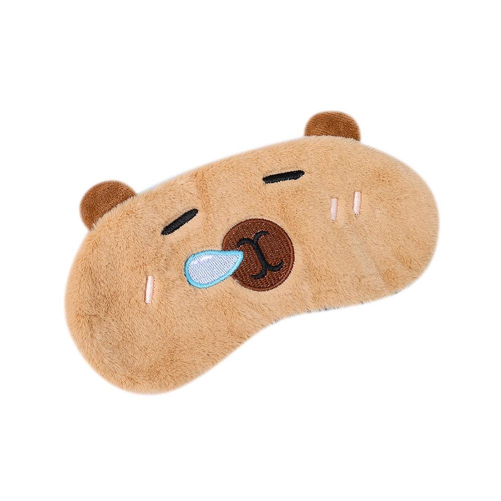 Cute Capybara Sleep Eye Mask Cartoon Relaxing Eye Shade Soft Blindfold Girls Women Home Travel