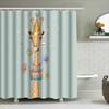 Cute Animal Birthday Party Shower Curtain Giraffe Happy Birthday Backdrop Festive Bathroom Decor Washable Waterproof Home Decor