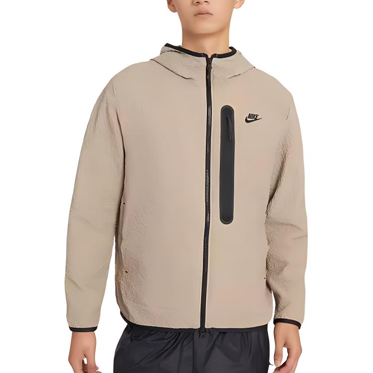 Nike Logo-Print Winddichte Kapuzenjacke Gewebte Jacke Herren Jacken Braun DQ4323-247