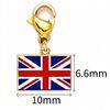 Stainless Steel Country Flag Bracelet Pendant Hand Chain Charm Travel Wristlet Keychain with Lobster Clasp and Small Profile