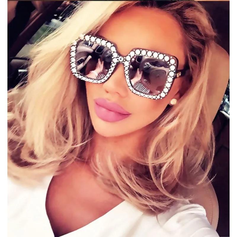 

Сияющие солнцезащитные очки FakeDiamond, женские дизайнерские солнцезащитные очки с квадратными оттенками, женские зеркальные солнцезащитные очки Óculos Lunette, блестящие стразы