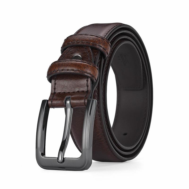 Men'S Retro Leather Pin Buckle Belt Simple Belt Trendy Belt