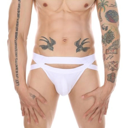 Jockstrap Mario White - MenSexyWear - Thong