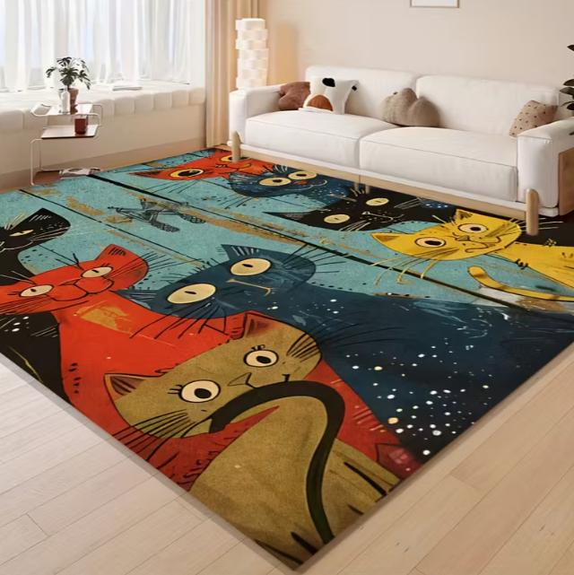 

Кошачий ковер Мягкий Противоскользящий Прямоугольный Коврик Подходит для Гостиной Спальни и Наружных Напольных Ковриков Красочные Коврики для Домашнего Декора 40x60cm
