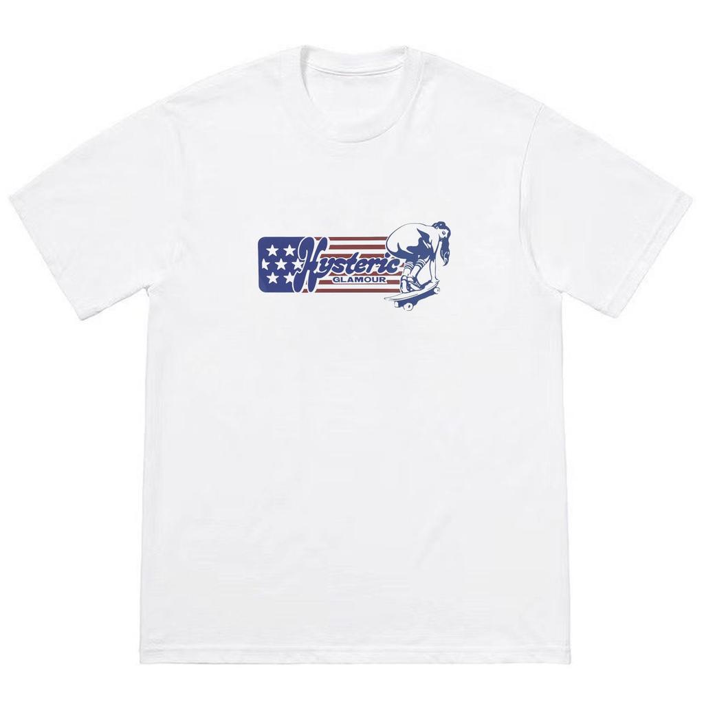 2026 Hysteric Glamour T-shirt American Retro Tee Street Culture Tide Brand T-shirt Niche High Quality Trend Short Sleeve Ins