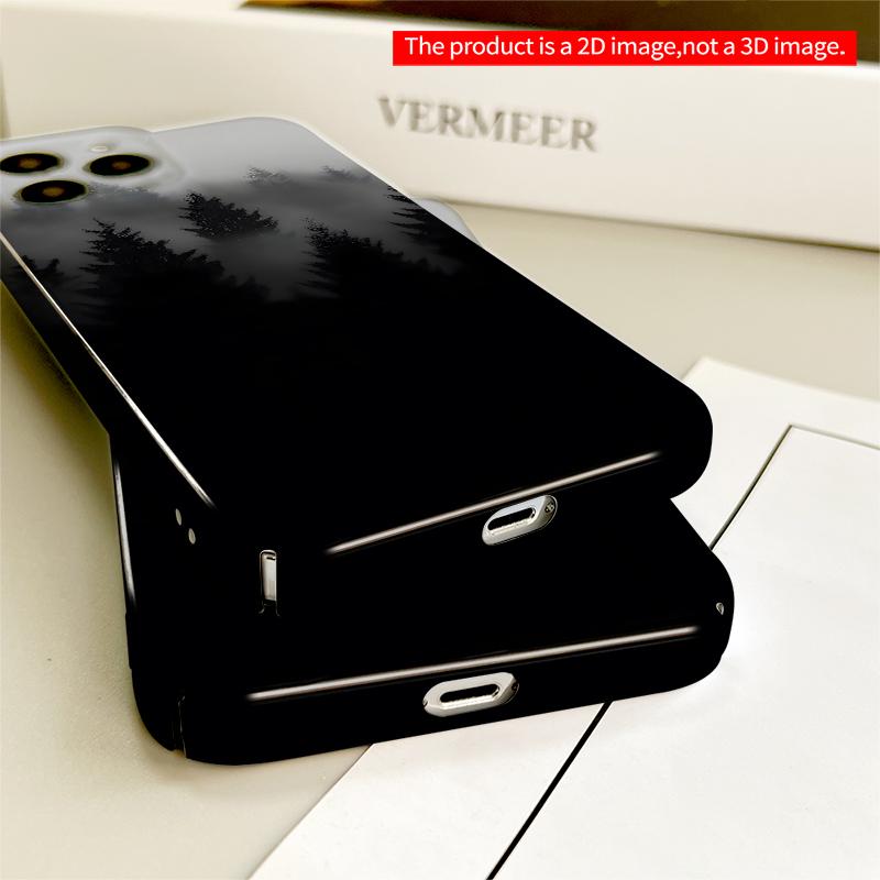 2DFlat Misty Forest Silhouette All inclusive film hard iPhone case, compatible with iPhone 18 Pro Max 17 16 15 14 13 12 11