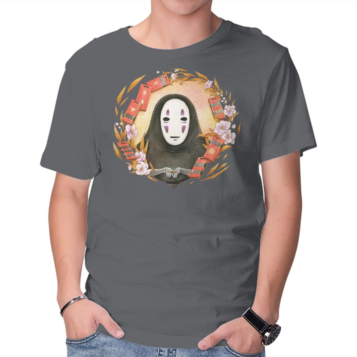 Unisex Crew Neck T-Shirt No Face Graphic Short Sleeve Casual Tee XXL