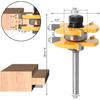 1/4 Inch Shank Router Bit Set, 3PCS Tongue and Groove Router Bits, 45 Degree Joint Router Bits, 3 Teeth T Shaped Wood Milling Cutter Set for