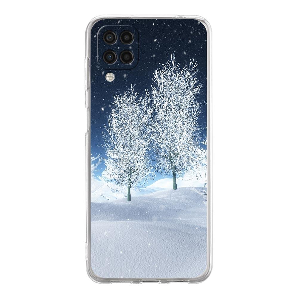 Clear Phone Case for Samsung Galaxy A13 A51 A71 A21S A12 A11 A31 A52 A41 A23 A53 A73 A32 5G A03S Cover Snowy Mountain Christmas