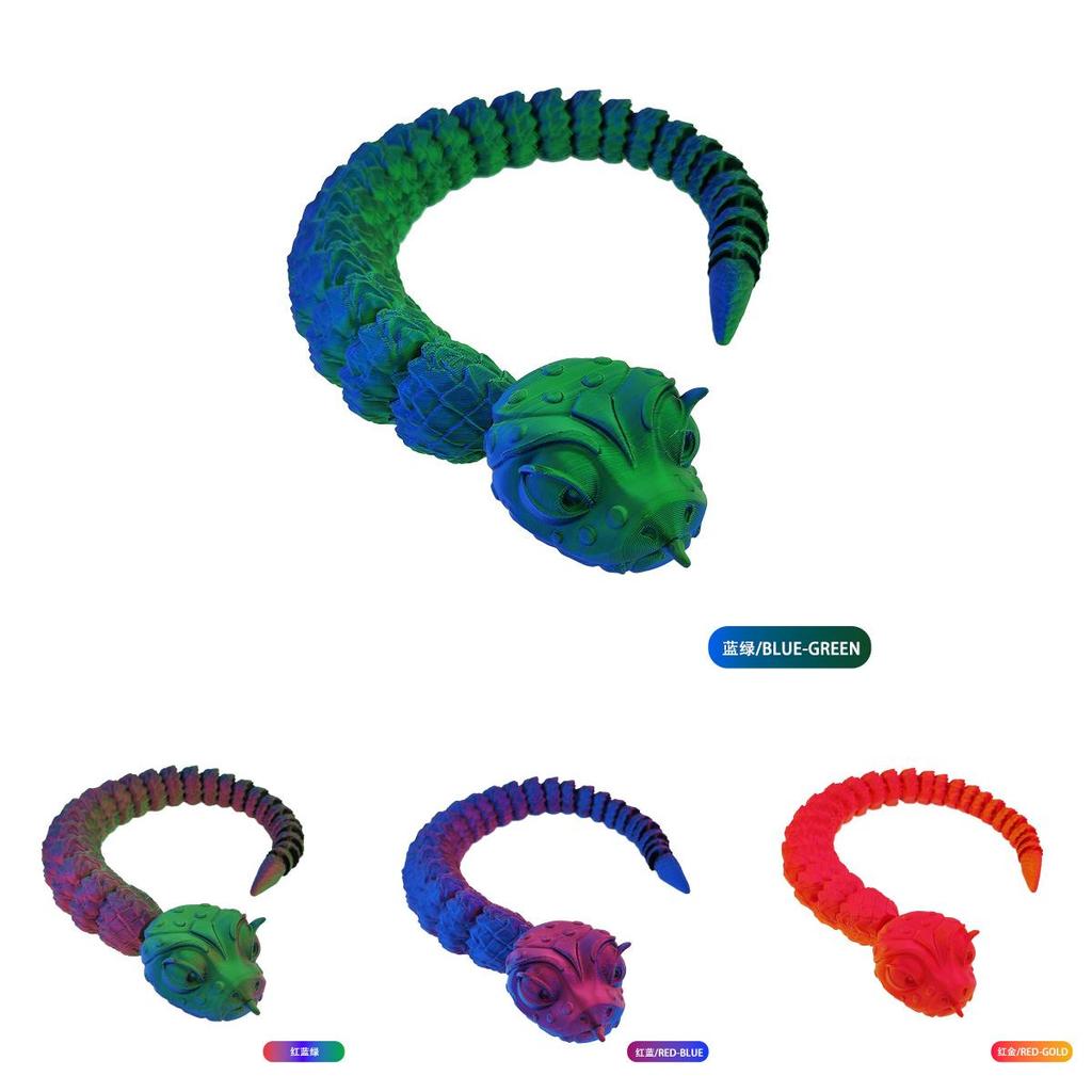 Adorable 3d Printed Snake Toy With Big Eyes For Creative Decor In Aquariums And Parties