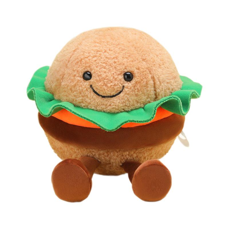 Trendy Plush Toy: Baking Egg Tart Bagel Burger Toast Doll Ornament for Kids