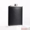 8 Oz Stainless Steel Hip Flask with Black Leather Wrap