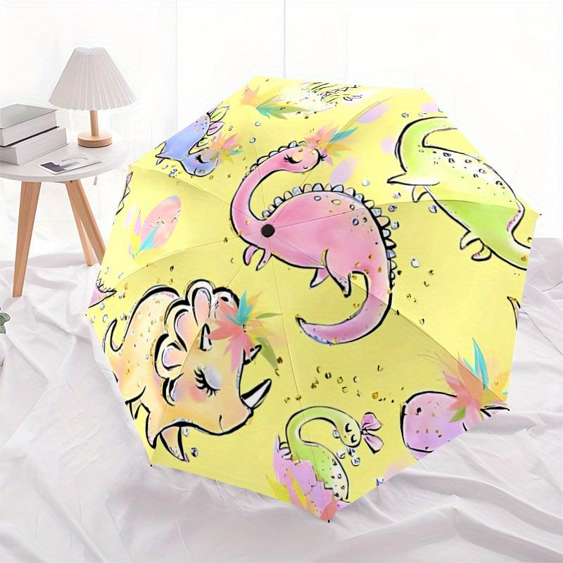 1pc Dinosaur Pattern Automatic Opening/closing umbrella, Reinforced 8-Rib Construction, Compact Travel Umbrella yy250808139