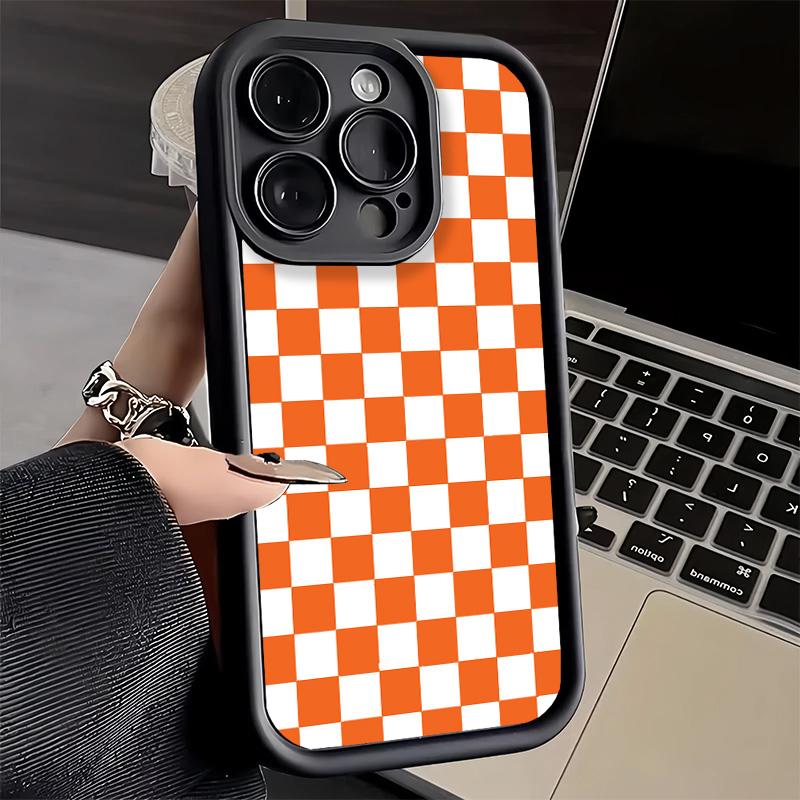Phone Case for iPhone 17 Air 16E 15 16 Pro Max Retro Classic Chess Board Grid Cover 14 Plus 13 12 Mini Soft Shell Silicone Funda