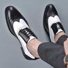 Men's Brogue Leather Shoes - Trendy, Large Size, Color-Blocked, Business Formal, All-Match