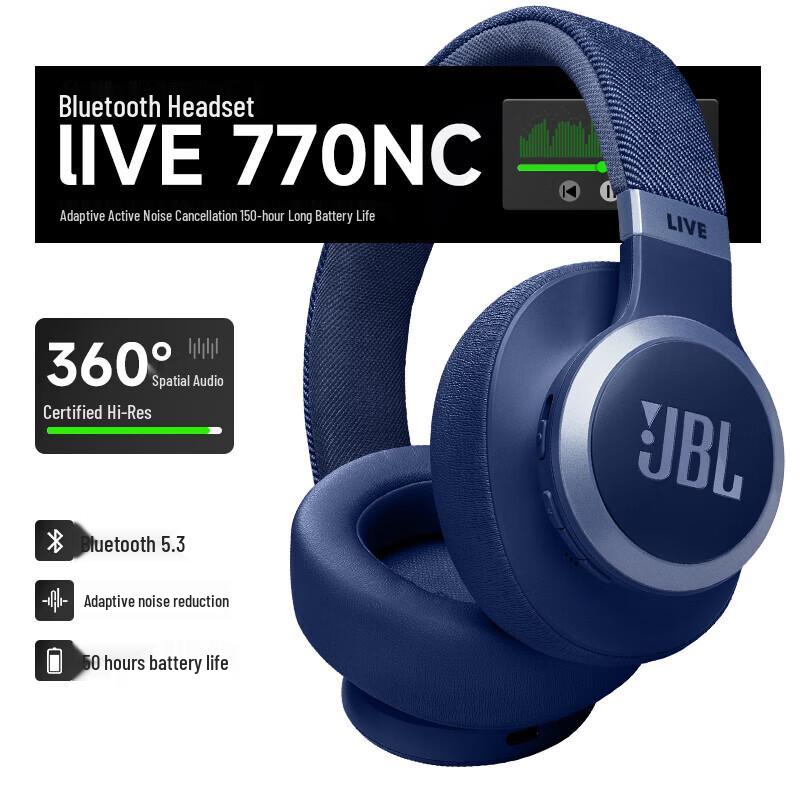 JBL LIVE 770NC Adaptive Noise Cancelling Wireless Headphones