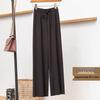 2025 Women's High Waist Wide Leg Ice Silk Pants - Spring/Summer Loose, Slimming, Floor-Length.