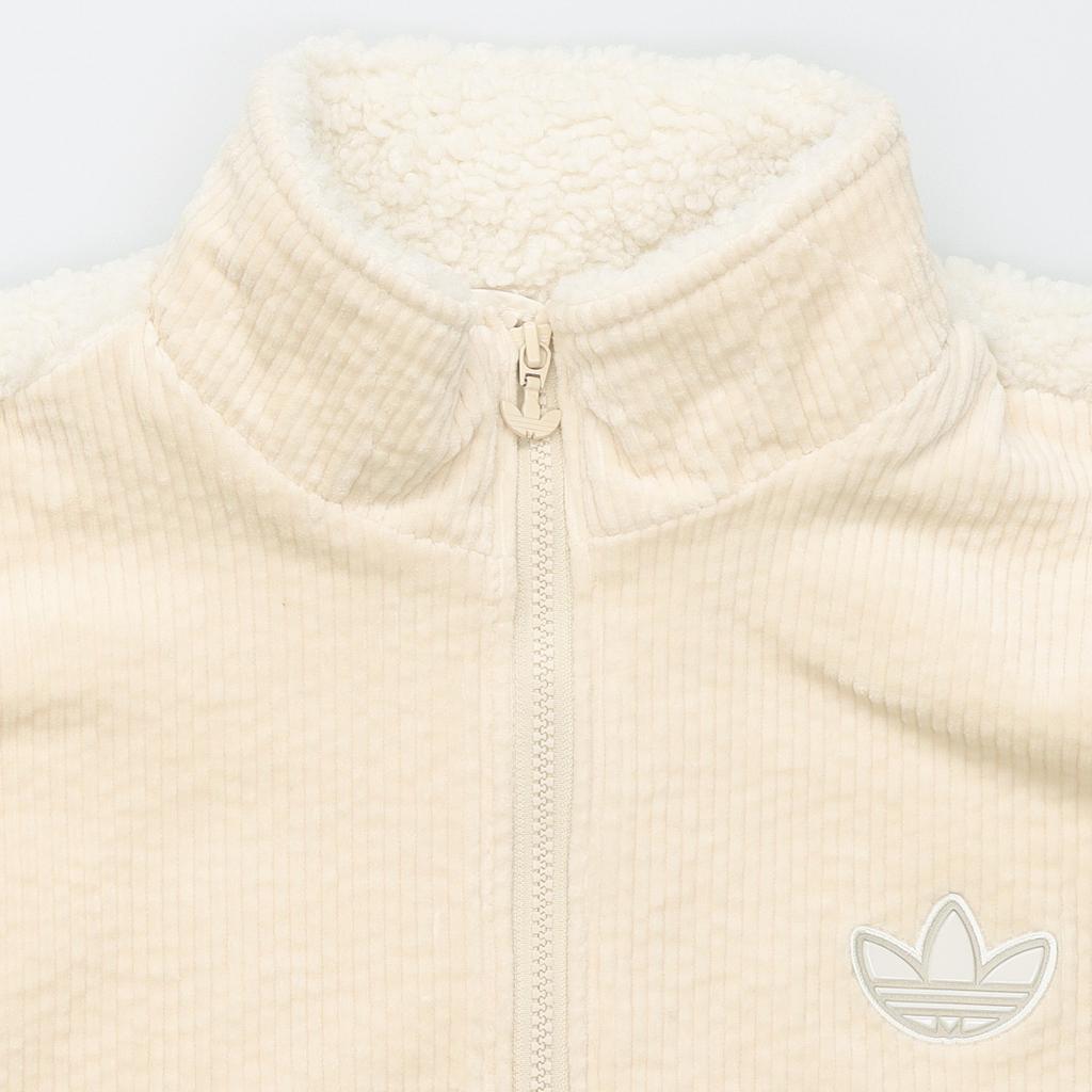 Adidas Originals Trefoil Colorblock Logo Embroidery Zip-Up Stand Collar Jacket Women Outerwear White HY4255