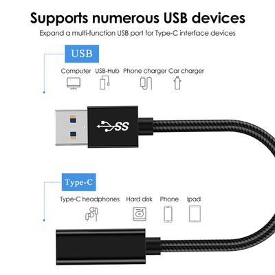 Hot! 10gbps Type-c Female To Usb 3.0 Male Data Cable Otg Adapter Converter 60w Fast Charging Data Charger