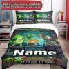 3pcs Duvet Cover Set (1*Duvet Cover + 2*Pillowcase, Without Core), Custom Name Plants VS Zombies Pattern Bedding Set, Home Bedroom Decor Gift