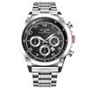 Notionr Fashion Men'S Waterproof Watch Stainless Steel Large Dial Business Watch Luminous Calendar Quartz Watch