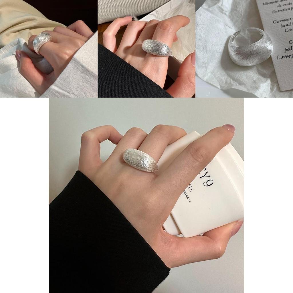 Fashionable Korean Inspired Adjustable Geometry Ring For Women With Unique Textured Finish