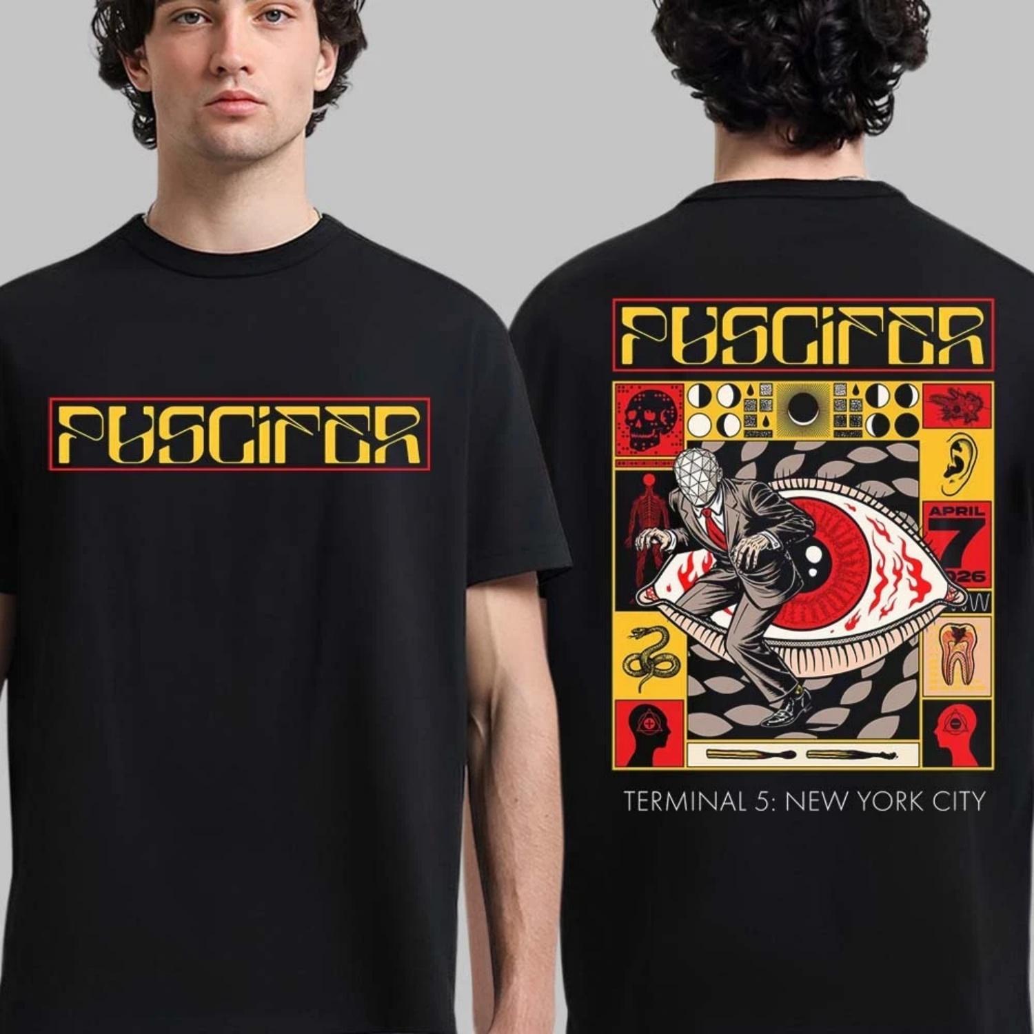 

Puscifer Terminal 5 New York City April 7, 2026 Event T-shirt Fan Commemorative Printed Casual T-shirt S чёрный