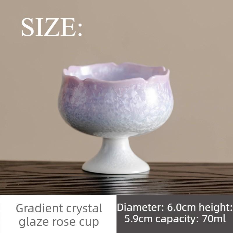 Handmade Flambe Glaze Teacup Porcelain Tea Cup Crystal Glaze Ceramic Personal Master Cup for Tea Ceremony Gift