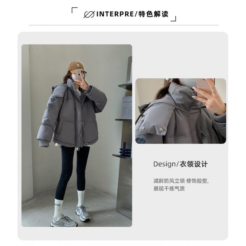 Plus Size Womens Winter Hooded Puffer Coat 2026 Loose Thick Cotton Jacket Curvy Ladies