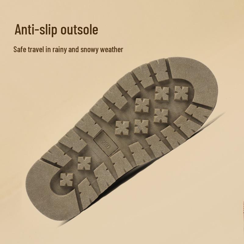 Women's Waterproof Sheepskin Snow Boots - Short, Thick-Soled, Fleece-Lined, Winter 2025