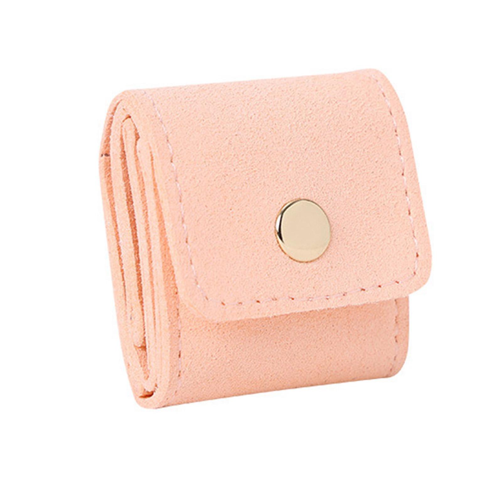 

Складной органайзер для украшений, чехол с 4 отделениями для серег, колец, для хранения в путешествиях, чехол из микрофибры и кожи