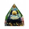 Pyramid Orgonite + Led Lamp Base 5Cm Crystal Stones Amulet 5Cm Hx13