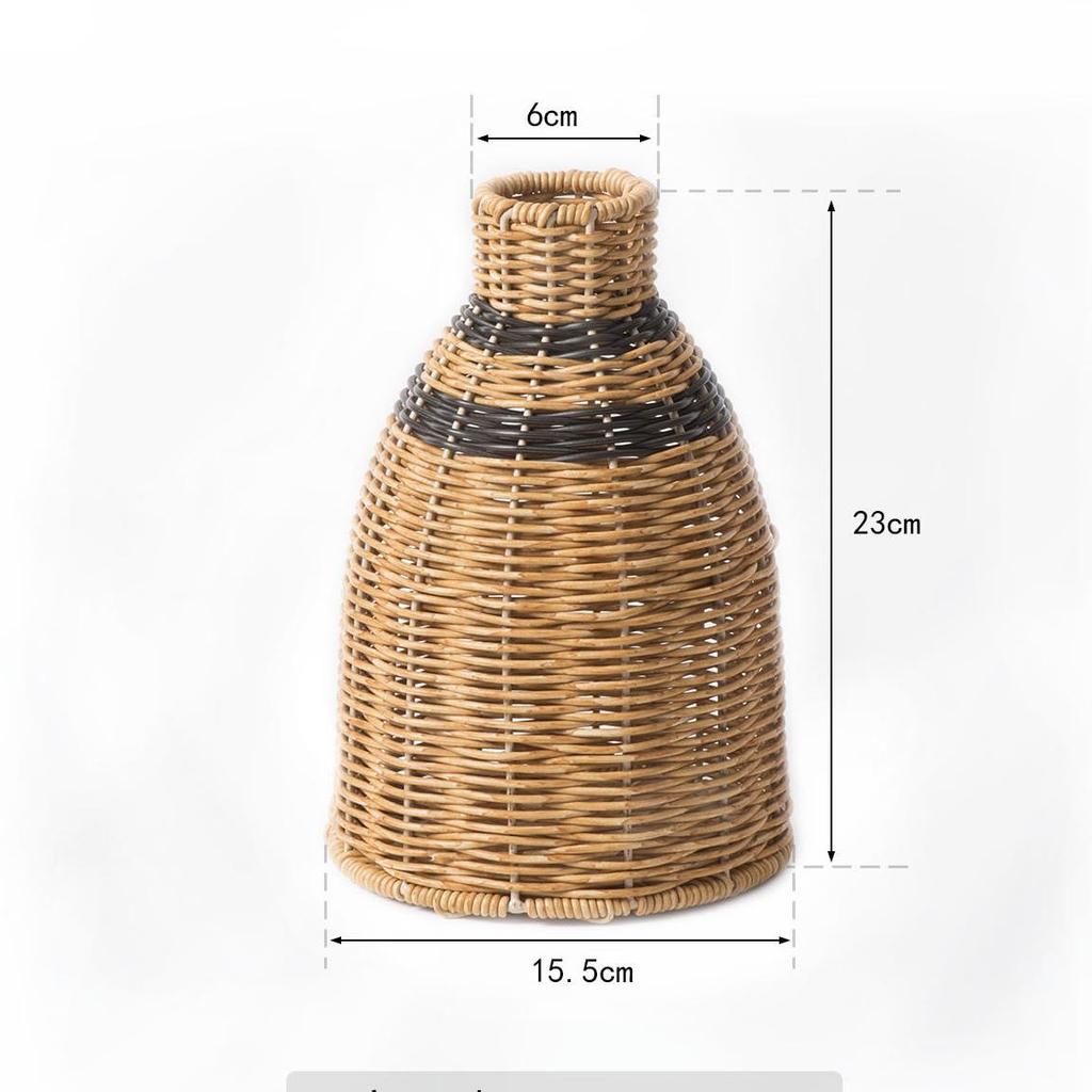 Hand-Woven Vintage Premium Vase Living Room Decor Faux Rattan Flower Vase Home Decor
