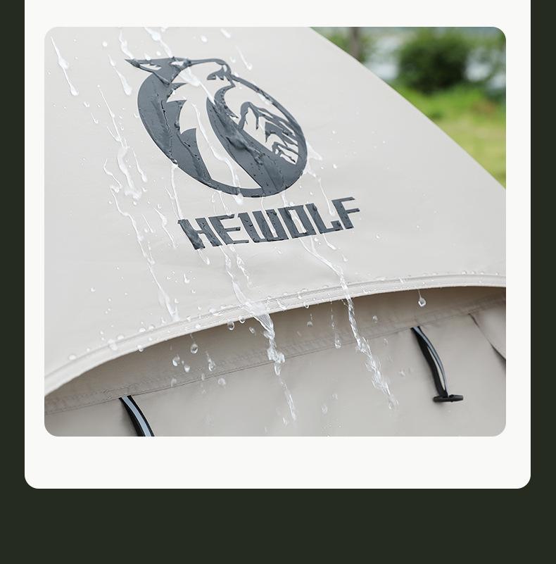 Men's Wolf Outdoor Instant Tent - Hexagonal, Anti-Mosquito, Windproof, Rain Resistant, 4-Sided Mesh Windows