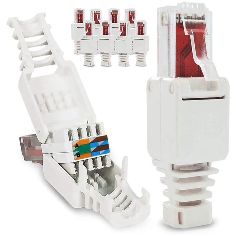 50 X Network Connectors Tool-Free RJ45 CAT6 LAN UTP Cable Plug Without Tools Cat5 Cat7 Installation Cable Patch Cable CNIM Hot