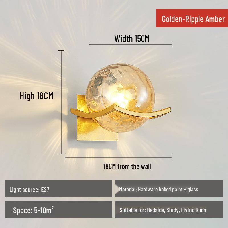 Nordic Style LED Glass Wall Lamp for Bedroom, Hallway & Living Room