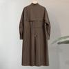 Women's Stand Collar Drawstring Trench Coat